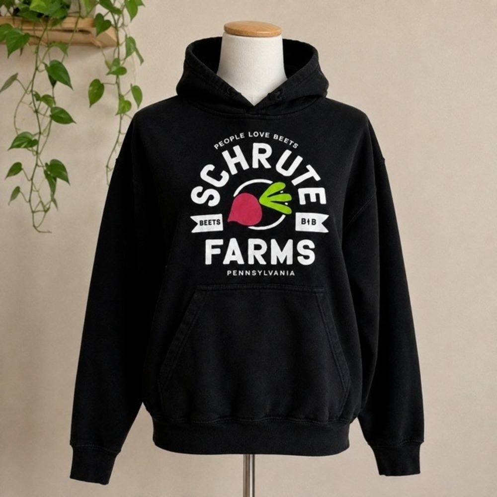 The Office Schrute Farms Hoodie Black Juniors XS Ripple Junction